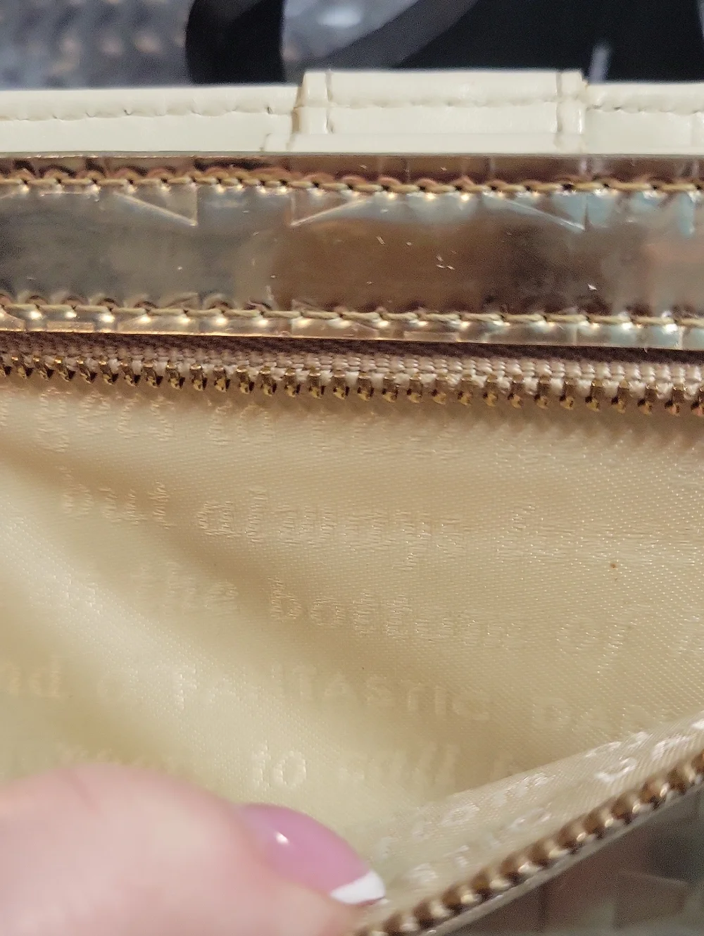 kate spade metallic gold embossed bow clutch wallet